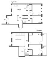 5 ккв (Евро) № 56 Корп.: 1 , Секция 2  в ЖК Коллекционер
