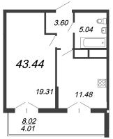 1 ккв № 109и Корп.: 2 , Секция 9  в ЖК Колумб