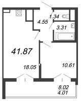 2 ккв (Евро) № 112к Корп.: 2 , Секция 10  в ЖК Колумб