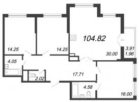 4 ккв (Евро) № 23е Корп.: 2 , Секция 6  в ЖК Колумб