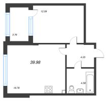 2 ккв (Евро) № 152 Корп.: 2 , Секция 6  в ЖК Кристалл Холл