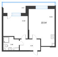 2 ккв (Евро) № 18 Корп.: 2 , Секция 1  в ЖК Кристалл Холл