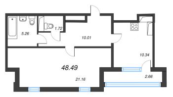 1 ккв № 149 Корп.: 2 , Секция 5  в ЖК Кристалл Холл