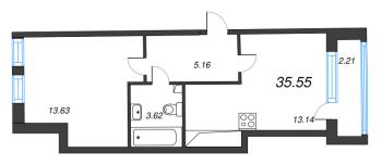 1 ккв № 179 Корп.: 2 , Секция 6  в ЖК Кристалл Холл