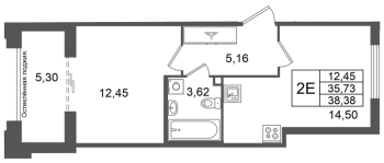 1 ккв № 151 Корп.: 2 , Секция 6  в ЖК Кристалл Холл