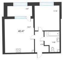 2 ккв (Евро) № 219 Корп.: 2 , Секция 8  в ЖК Кристалл Холл