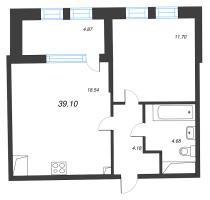2 ккв (Евро) № 231 Корп.: 2 , Секция 8  в ЖК Кристалл Холл