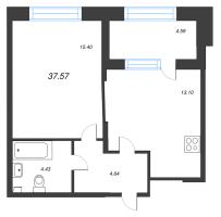 1 ккв № 2 Корп.: 2 , Секция 1  в ЖК Кристалл Холл