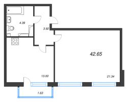 1 ккв № 17 Корп.: 2 , Секция 1  в ЖК Кристалл Холл
