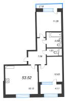 3 ккв (Евро) № 236 Корп.: 2 , Секция 8  в ЖК Кристалл Холл