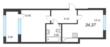 1 ккв № 159 Корп.: 2 , Секция 6  в ЖК Кристалл Холл