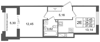 1 ккв № 159 Корп.: 2 , Секция 6  в ЖК Кристалл Холл