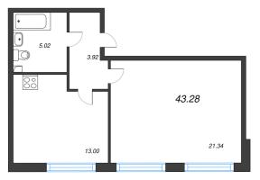 1 ккв № 1 Корп.: 2 , Секция 1  в ЖК Кристалл Холл