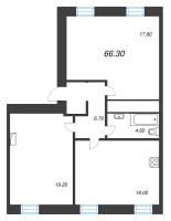 2 ккв № 5.7 Корп.: 1 , Секция 3  в ЖК Крона
