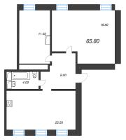 3 ккв (Евро) № 5.10 Корп.: 1 , Секция 5  в ЖК Крона
