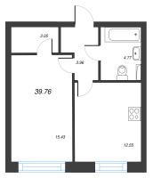 1 ккв № 79 Корп.: 2 , Секция 4  в ЖК Кронфорт. Центральный