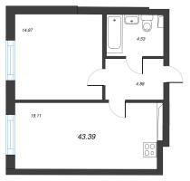 2 ккв (Евро) № 32 Корп.: 2 , Секция 2  в ЖК Кронфорт. Центральный