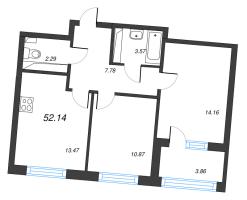 2 ккв № 11 Корп.: 2 , Секция 1  в ЖК Кронфорт. Центральный