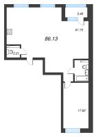 1 ккв № 105 Корп.: 2 , Секция 5  в ЖК Кронфорт. Центральный