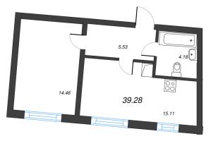 1 ккв № 26 Корп.: 2 , Секция 2  в ЖК Кронфорт. Центральный