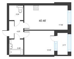 2 ккв (Евро) № 75 Корп.: 2 , Секция 4  в ЖК Кронфорт. Центральный