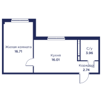 2 ккв (Евро) № 102 Корп.: 3 , Секция 6  в ЖК Кронфорт. Центральный