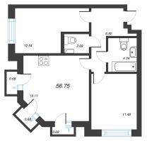 3 ккв (Евро) № 132 Корп.: 2 , Секция 6  в ЖК Кронфорт. Центральный