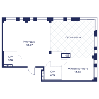 2 ккв (Евро) № 105 Корп.: 3 , Секция 6  в ЖК Кронфорт. Центральный