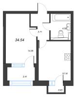 1 ккв № 93 Корп.: 2 , Секция 4  в ЖК Кронфорт. Центральный