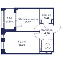 2 ккв (Евро) № 165 Корп.: 3 , Секция 8  в ЖК Кронфорт. Центральный