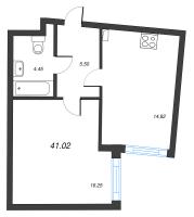 1 ккв № 183 Корп.: 2 , Секция 8  в ЖК Кронфорт. Центральный