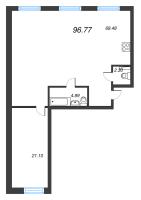 1 ккв № 108 Корп.: 2 , Секция 5  в ЖК Кронфорт. Центральный