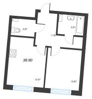 1 ккв № 1 Корп.: 2 , Секция 1  в ЖК Кронфорт. Центральный