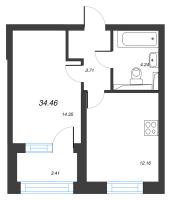 1 ккв № 100 Корп.: 2 , Секция 4  в ЖК Кронфорт. Центральный