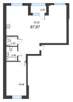 1 ккв № 101 Корп.: 2 , Секция 4  в ЖК Кронфорт. Центральный