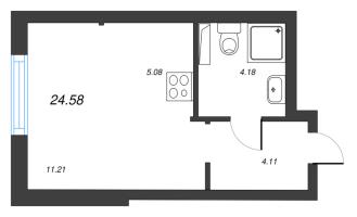 Студия № 54 Корп.: 2 , Секция 3  в ЖК Кронфорт. Центральный