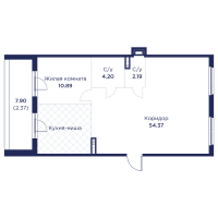 2 ккв (Евро) № 180 Корп.: 3 , Секция 8  в ЖК Кронфорт. Центральный