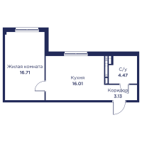2 ккв (Евро) № 109 Корп.: 3 , Секция 6  в ЖК Кронфорт. Центральный