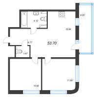 3 ккв (Евро) № 12 Корп.: 1.1 , Секция 1  в ЖК Кронунг Янино