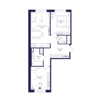 3 ккв (Евро) № 262 Корп.: 1.2 , Секция 4  в ЖК Кронунг Янино