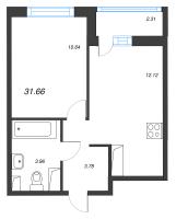 1 ккв № 185 Корп.: 1.2 , Секция 3  в ЖК Кронунг Янино