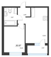 2 ккв (Евро) № 189 Корп.: 1.2 , Секция 3  в ЖК Кронунг Янино