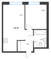 2 ккв (Евро) № 147 Корп.: 1.2 , Секция 3  в ЖК Кронунг Янино