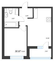 2 ккв (Евро) № 162 Корп.: 1.2 , Секция 3  в ЖК Кронунг Янино