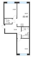 3 ккв (Евро) № 142 Корп.: 1.2 , Секция 3  в ЖК Кронунг Янино