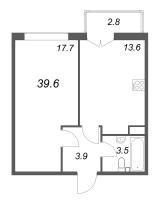 1 ккв № 517 Корп.: 1 , Секция 13  в ЖК Кронунг ЮГ