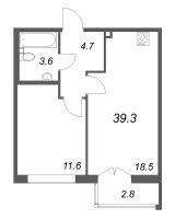 2 ккв (Евро) № 498 Корп.: 1 , Секция 13  в ЖК Кронунг ЮГ