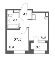 1 ккв № 76 Корп.: 2 , Секция 1  в ЖК Куинджи