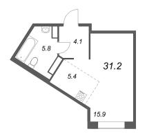 Студия № 168 Корп.: 2 , Секция 4  в ЖК Куинджи