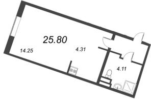 Студия № 170 Корп.: 581 , Секция 4  в ЖК Курортный Квартал